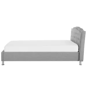 Fabric EU Double Size Bed Grey METZ