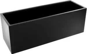 Primrose Garden Outdoor Fibreglass Trough Planter in Matt Black Large 33cm x 98cm