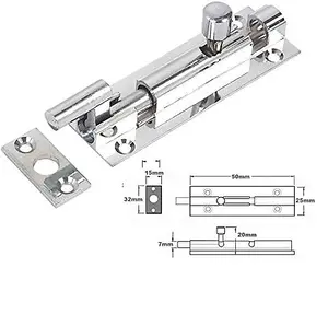 Dzina Barrel Bolt Necked 75mm (3 inch x 1 inch)-Pack 1