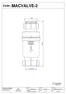 McAlpine MACVALVE-2 Self Closing Waste Valve - Loose Nut x Compression