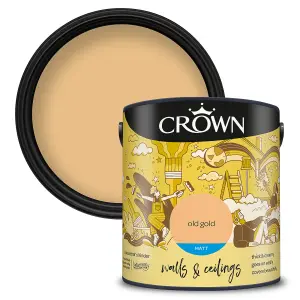 Crown Walls & Ceilings Matt Emulsion Paint Old Gold - 2.5L