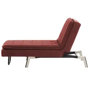 Fabric Chaise Lounge Red LOIRET