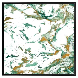 Green & golden marble (Picutre Frame) / 12x12" / Oak