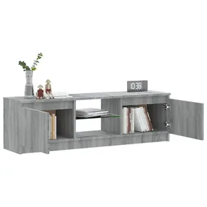 Berkfield TV Cabinet with LED Lights Grey Sonoma 120x30x35.5 cm