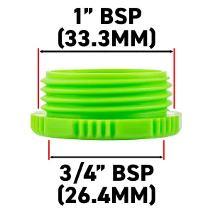 garden watering outdoor tap adaptor to fit taps with either a 3/4" bsp or a 1" bsp thread,universal hose connection