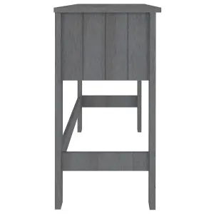 Berkfield Desk Dark Grey 110x40x75 cm Solid Wood Pine