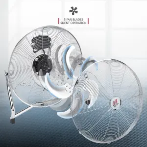 NETTA 12 Inch Gym Floor Fan - Chrome