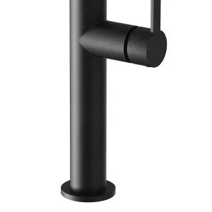 GoodHome Havarti Black Graphite effect Kitchen Side lever Tap