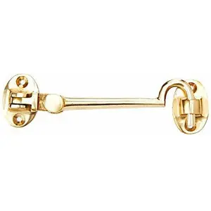 AFIT Polished Brass Heavy Duty Silent Cabin Hook And Eye 100mm