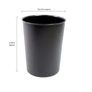 JVL Toilet Brush and Black Plastic Bin - Black