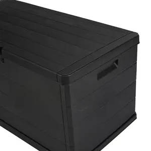 URBN GARDEN 350L Outdoor Patio Anthracite Plastic Garden Storage Box With Handles & Wheels