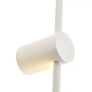 Modern and Sleek Stick Style Ambient LED Wall Light Fitting in Matt White Sand