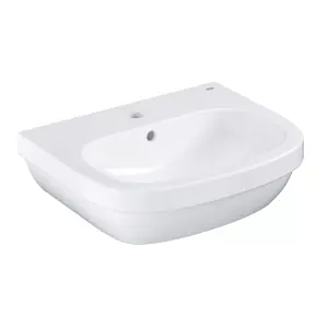 Grohe Euro Gloss White Oval Floor-mounted Full pedestal Basin