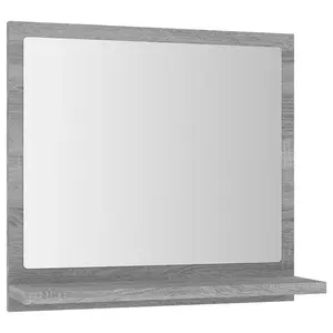 Berkfield Bathroom Mirror Grey Sonoma 40x10.5x37 cm Engineered Wood