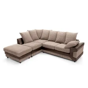 Dino Corner Sofa in Brown Left Facing