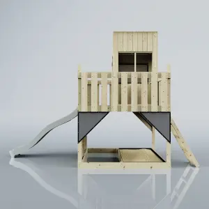 PolarPlay Kids Scandinavian Style Climbing Platform & Playhouse with Slide - Fiske Mist