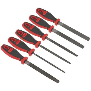 PREMIUM 6 Piece 150mm Engineers File Set - Double Cut - Coarse - Comfort Grip