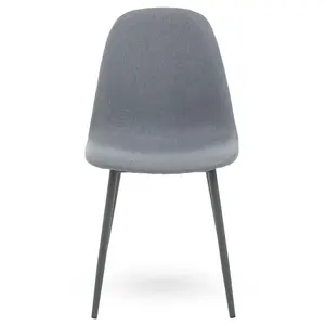 Interiors by Premier Dining Chair with Grey Powder Legs, Easy to Clean Velvet Accent Chair, High-Back Comfy Armchair