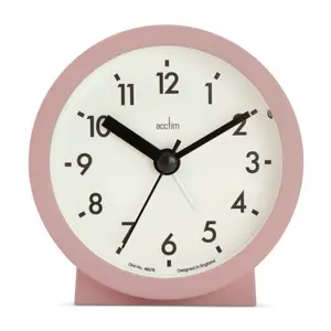 Analogue Quartz Movement / Crystal Alarm Tabletop Clock Dusty Rose