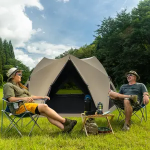 Costway 4-6 People Pop-up Camping Tent 6-Sided Family Tent Portable Hiking Tent