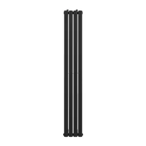 VURTU2 Designer Vertical Double Panel Radiator, 1600(H) x 240(W), Black, 613632