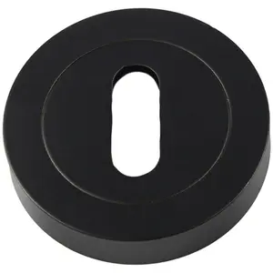 50mm Lock Profile Round Escutcheon Concealed Fix Matt Black Keyhole Cover