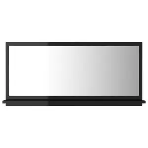 Dorlene Framed Wall Mounted Bathroom Mirror High Gloss Black / 80 cm