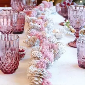 Christmas Dining Table Centrepiece Pink Xmas Decoration Table Garland Decorative Christmas Garland 1.2m