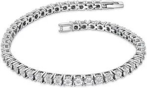 Silver Diamond Set 0.57Ct Tennis Bracelet