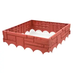 KCT 1 Pack - Red Brick Wall Garden Lawn Border Edging - 4 Pieces Total