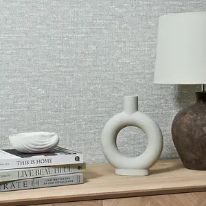 Loom Luxe Wallpaper in Soft Grey