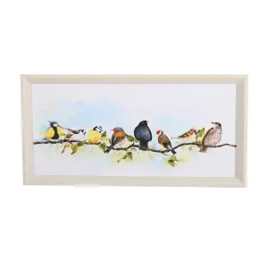 Laura Ashley Covey Birds Multicolour Canvas art (H)30cm x (W)60cm