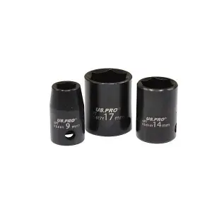 US PRO 13PC 3/8" DR  Shallow Impact Sockets Metric 1365