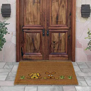 Coco & Coir Door Mats Indoor Outdoor Non Slip Dog Design Entrance Welcome Mat 40cm x 60cm DOGGY DOGGY