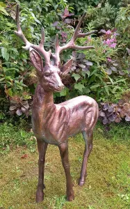 Standing Stag Buck Ornament cast from Aluminium Large