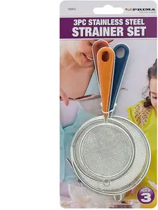 Set Of 6 Stainless Steel Strainer Set Flour Sieve Mesh Kitchen Handle Utensil