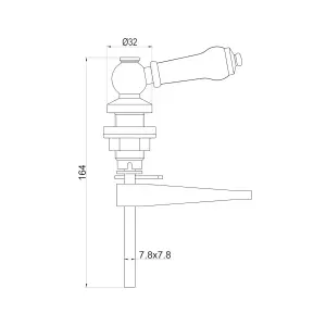 ENKI Chrome Traditional Ceramic Toilet Lever