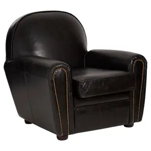 Victor Black Leather Classic Armchair