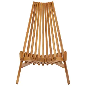 Set of 2 Garden Chairs BELLANO Acacia Wood Light Wood