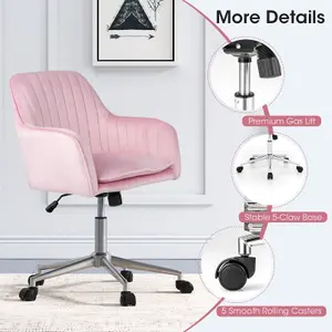 Costway Home Office Chair Ergonomic Swivel Computer Desk Chair Leisure Vanity Armchair