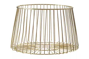 Interiors by Premier Vertex Deco Matte Gold Large Fruit Basket