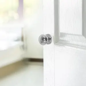 Door Knobs Round Victorian Mortice Knob Sprung - Chrome Latch Pack 56mm