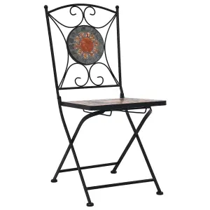 Berkfield Mosaic Bistro Chairs 2 pcs Orange/Grey