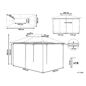 Beliani Mediterranean Gazebo Graphite Grey COLOS