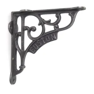 Oakcrafts - Pair of Antique Cast Iron London Euston Shelf Brackets - 125mm x 125mm