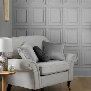 Laura Ashley Redbrook Silver Grey Wood panel effect Smooth Wallpaper