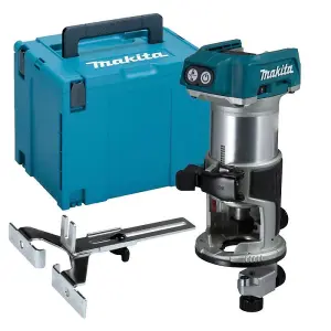 Makita DRT50ZJX3 18v Cordless Brushless Router Trimmer + Plunge Base + Trend Set