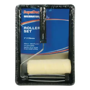 SupaDec Low Splatter Paint Roller Set Black/Yellow (7in)