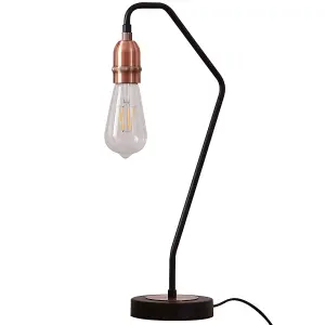 Harper Living 1-ST64-Clear Bulb Included Black and Copper Table Lamp