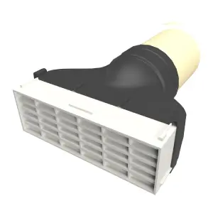 White Airbrick 9" x 3" with Extendable 4" Pipe for Cavity Wall Ventilation